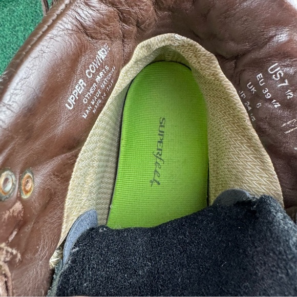 Vasque Cowhide Leather Brown Hiking Boots Men 7.5 Womens 9 Made In Italy - Picture 8 of 14